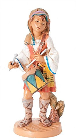 Fontanini by Roman Inc., Jareth The Drummer Boy, 5 Shepherds Collection, Nativity Figure and Accessories, Hand Sculpted and Painted