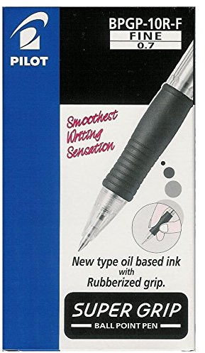 Pilot, BPGP-10R-F Supergrip, Druckkugelschreiber, blau, 0,7 mm, 12 Stück