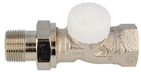 TA Heimeier Th-Unterteil V-exakt II RG vernickelt Durchgang 3/8 Zoll kvs 0,86, 3712-01.000