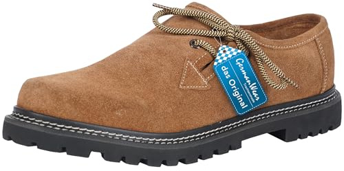 German Wear Haferlschuhe Trachtenschuhe Original Handmachart Trachten Lederschuhe aus Wildleder Echtleder Schuhe (Kastanienbraun, EU Schuhgrößensystem, Erwachsene, Numerisch, M, 42)
