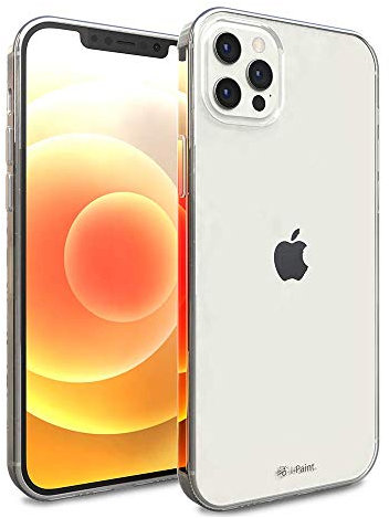 i-Paint Cover Custodia Protettiva per iPhone 12/12 PRO 6.1 con Retro in PC Rigido Trasparente e Bordi Trasparenti in TPU Resistente agli Urti - Clear Frame Case