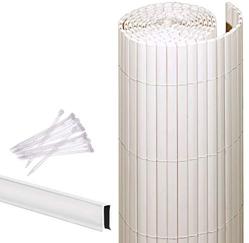 Videx-Sichtschutzmatte Rügen, weiß, 25 Schlaufen, 3m U-Profil, 180 x 300cm