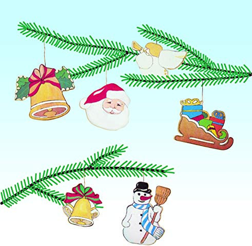 Pebaro 843/1 Holzbausatz Baumschmuck 1, 3D Puzzle, Modellbausatz, Basteln mit Holz, Holzpuzzle, Bastelset, vorgestanzte Holzplatte, ausbrechen, zusammenstecken, fertig, Geschenkidee, Weihnachtsdeko