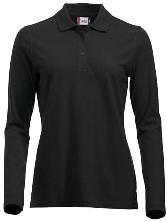 CliQue Damen Classic Long Sleeved Womens Marion Polo Poloshirt, schwarz, 42(Hersteller Größe: X-Large)