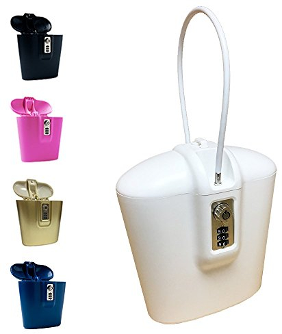 SAFEGO Portable Indoor/Outdoor Lock Box Safe with Key and Combination Access (White)