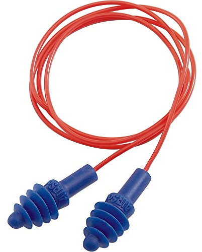 Leight Mehrzweck Airsoft 4-Flange PVC Verdrahtet Ohr Stecker mit Rot Poly Cord ( 1 Paar per Bügel Kiste ) [ Set Of 100]