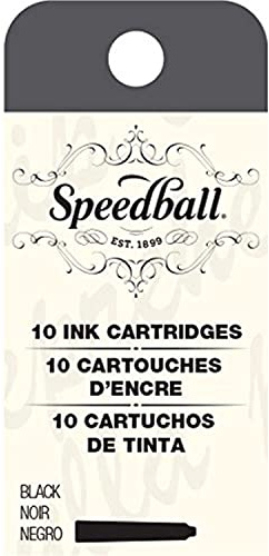 Speedball 002905 Tintenpatronen-Set für Füllfederhalter, 10 schwarze Patronen