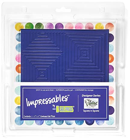 transotype 10815-SLM-02 Gel Press Impressables Schablone Squares In Squares 17, 78x17, 78cm