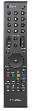 VINABTY CT-90327 CT90327 Télécommande de Remplacement Compatible avec Toshiba TV 32RV753 32 TV 743 42XV555D 42XV555DB 42XV555D 42XV625D 42XV635D 40RV753 40TV743 37AV554 37AV555 CT90273 CT90274