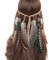 Ymwave Damen Stirnbänder Hippie Boho Haarband Haarschmuck Indisch Kopfschmuck Feder Quasten Gürtel Seil Weben mit Holzperle für Frauen Festival Karneval, One Size, 1#