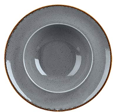 Seasons Range of Rustic Inspired Fine Dining/Casual Tableware by Porcelite Pack of 6 Storm Grey Pasta Plates Different Sizes 26cm/30cm (26cm (10))