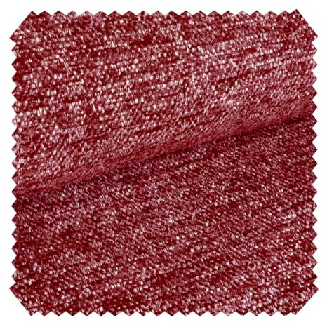 novely® exquisit TESSANO - Samtweicher Chenille-Polsterstoff in 3D-Optik - Schwer Entzündbarer Möbelstoff - Pflegeleichte Meterware 1lfm | Farbe: 07 Rubinrot
