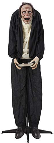 Worth Imports 152,4 cm Stehender animierter Butler Halloween-Dekor, cremefarben, Schwarz