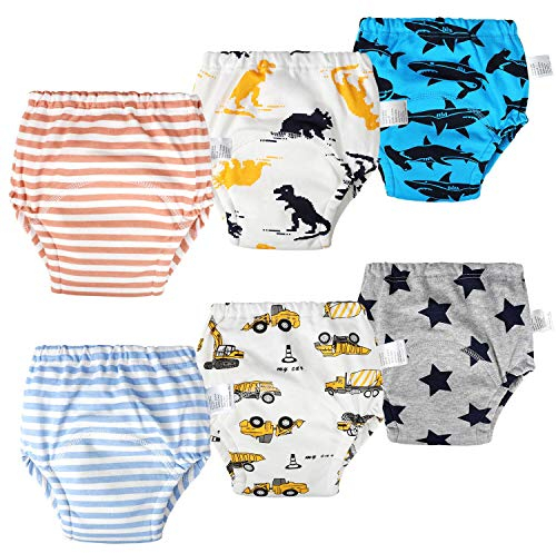 FLYISH DIRECT Packung mit 6 Baby Trainerhose Kinder Trainingswäsche Kleinkind Töpfchen Hosen Unterwäsche Wc Trainingswäsche, 2T/90, 2 Jahre