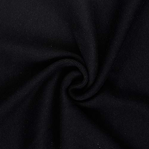 Bündchenstoff, Grobstrickbündchen, Ripp, 28 cm Schlauch, 0,25 cm, Meterware,Uni (Schwarz 5001)