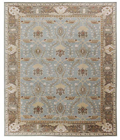 Rosie Porzellan-Teppiche und Teppich, traditioneller persischer Stil, handgefertigt, getuftet, 100 % Wolle, 270 x 360 cm, Blau