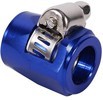 AN6 Fitting Car Hose Finisher Clamp Adapter, Aluminum AN6 Pipe Hose End Finishers Clamp Clips with Screw Band for Auto Car(Blue)