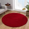 Impression Teppich Rund - Perfect Teppiche fürs Wohnzimmer, Flur, Schlafzimmer, Kinderzimmer, Babyzimmer - Hochwertiger Öko-Tex Zertifizierter Flächenteppich - Solid Color Rot - 150 cm Rund