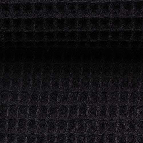 MAGAM-Stoffe Ella Waffel Stoff 100% Baumwollstoff Oeko-Tex Meterware 50cm (30. Schwarz)