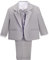 Lito Angels Baby Anzug Jungen Festlich Hochzeit, 5 Teiliges Set (Sakko, Weste, Hemd, Hose & Krawatte), Grau, Größe 12-18 Monate 86 (Tag-Nummer 01)