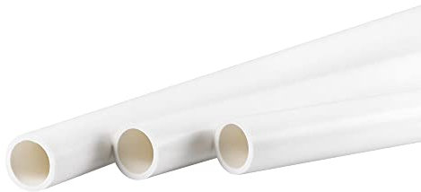 sourcing map PVC Rigid Round Pipe 16mm ID 20mm OD 500mm White High Impact for Water Pipe, Crafts, Decoration, Cable Sleeve 3pcs