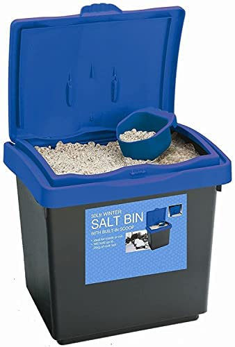 HOMION 30Ltr Rock Salt Storage Bin Grit Spreading Plastic Box Container with Scoop (1)