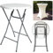 TRUTZHOLM Stehtisch Ø 80 cm wahlweise mit Husse Bistrotisch Partytisch Klapptisch Biertisch + Decke (Stehtisch inkl. Husse beige)