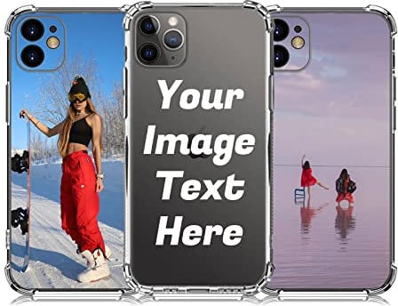 AnNengJing Personalised Photo Phone case Custom Soft TPU Clear Shock Absorbing Cover for iPhone 11 6.1 - Design Your Own Phone Case with Image Text and Logo
