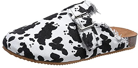 ERLINGO Damen-Clogs, Kuh-Hausschuhe für Frauen, Damen-Muller, lässige Garten-Hausschuhe für lässigen Hinterhof, Outdoor., weiß, 39 EU