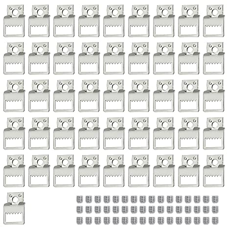 HLIWS Gancho para marcos con dientes de sierra-46 ganchos para marcos de fotos con 48 tornillos, ganchos para cuadros de pared, colgador de marcos, para colgar fotos familiares en la oficina