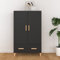 homiuse Highboard Schwarz 70x31x115 cm Holzwerkstoff Wohnzimmerschrank Esszimmermöbel Vorratsschrank Haushaltsschrank Beistellschrank mit 2 Türen und 1 Schublade für Wohnzimmer Staubfreies Design