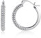 Silber 925 Creolen, Sterling Silber Ohrringe Creolen für Damen, Bling Ohrringe Creolen mit AAA+ Zirkonia, Hypoallergen Creolen Groß Kleine Ohrringe Silber für Damen Frauen Schmuck Geschenke