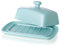 Large Porcelain Butter Dish with Lid, Candiicap Classic Matte Butter Keeper for Countertop, Large Butter Holder for Butter Storage & Home Kitchen Decor, Dishwasher Safe (Matte Blue)