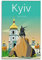 Vintage-Reiseposter Ukraine Kyiv Dekoratives Gemälde Leinwand Wand und Kunst Bild Familie Schlafzimmer Dekor 30 x 45 cm