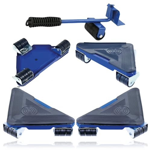 SPARES2GO Appliance Roller Lifter Wheels for Washing Machine Tumble Dryer (4 x Rollers, 1 x Lifting Bar)