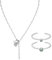 Purelei® Ohana Schmuckset, Damen Schmuckset aus langlebigem Edelstahl, Wasserfeste Halskette und individuell einstellbare Ringe mit Schmucksteinen (Silber)