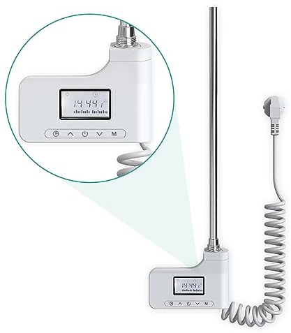 EMKE Elemento Calefactor para toallero electrico baño,300W,6 Modos,Calentador para secador de Toallas de baño, con termostato y Temporizador,Accesorios para secador de Toallas