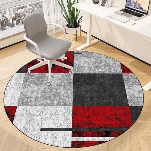 Bodenschutzmatte Bürostuhl Unterlage, Gaming Teppich Rund, Schreibtischstuhl Unterlage, rutschfest Kratzfest Drehstuhl Unterlage, Gaming Stuhl Unterlage für Laminat, Parkett und Hartböden 100 cm