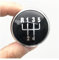 Auto Schaltknauf Für VW Für Golf 4 Für Jetta MK3 MK4 Für GTI MK4 Für Bora Für Lupo Für Polo Schaltknauf Geschwindigkeit Anzahl Emblem Abdeckung Kappe Car Schaltknauf Knauf (Farbe : Black Silver 5 SPE
