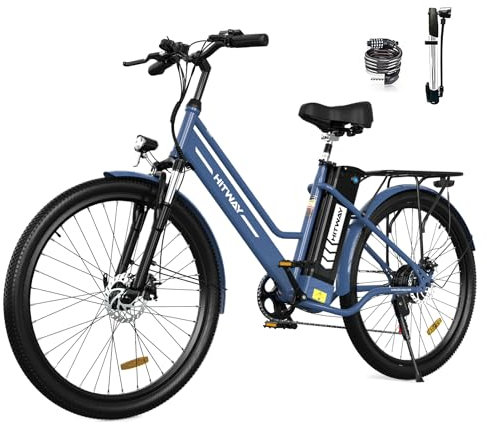 HITWAY E Bike, 26 Zoll E-Bike Damen mit 48V 499.2Wh Akku, Bis zu 55-120KM, 250W Motor, Elektrofahrräder E-Fahrrad mit 7-Gang-Getriebe, LCD-Display, Pedelec Citybike EBike