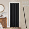JCyh Rideau Occultant avec Barre sans Perçage, Rideau Separation de Piece avec Bouton Magnétique Thermiques Isolants Anti Froid et Chaleur,Noir