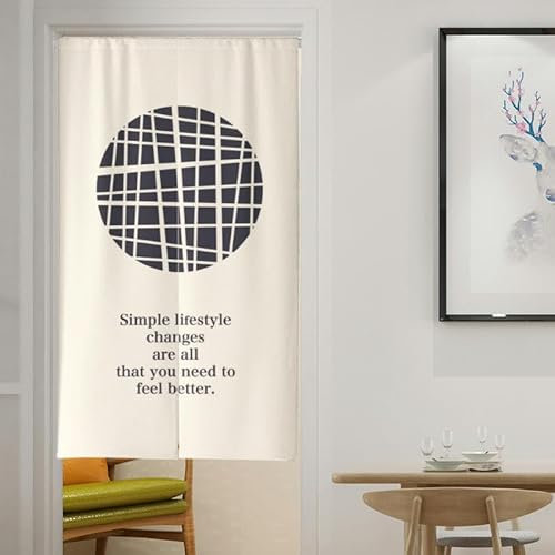 BgnEhRfL Door Curtain,Door Curtain Half, 90-180CM 2 Panel Nordic Cotton Linen Doorway Curtain Door Curtain Short Curtains For Bedroom Kitchen Japanese Door Curtain Half Vintage(2717,90 * 150CM)