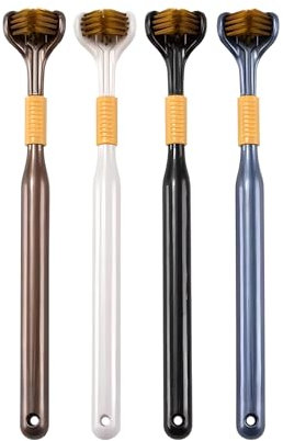 Moguri Dreiseitige Zahnbürste für Kinder - Sanfte Zahnbürste für Feste Zahnspangen, 4er Set, 2-6 Jahre