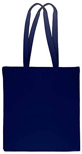 SAKETOS 5 Stück Stofftasche 38 x 42 cm - Tote Bag Dunkelblau - Stoffbeutel zum Bemalen Unbedruckt - Baumwolltasche mit Zwei Langen Griffen - Tragetasche, Einkaufstaschen