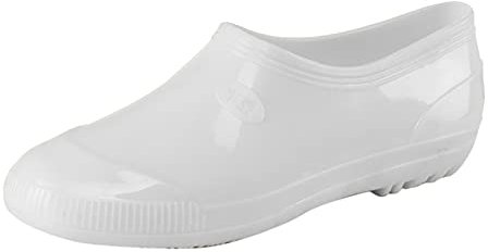 Wear- Uomo Donna Giardino Estate Pioggia Outdoor Stivali Scarpe Scarpe Da Acqua Donna Originale Retro Regolabile Lucido, bianco, 41 EU