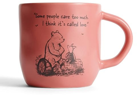 Fyrklövern Disney Winnie Puuh Becher 30 cl – Hochwertiges Steingut mit Winnie Puuh, mit originellen Zitaten und handgefertigtem Touch. (Rot)