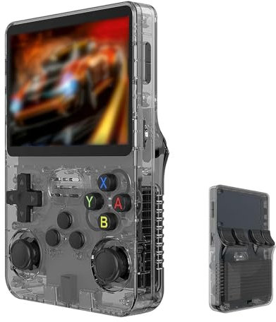 BOWTONG Consola de juegos de mano retro, IPS de 3.5 pulgadas, pantalla HD de 640 x 480, consola de videojuegos portátil de mano, arcade retro portátil, reproductor de video portátil Linux de código