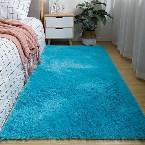 Cooalinar Tappeto Scendiletto,Tappeto Cameretta,Tappeto Morbido Scendiletto,Tappeto Camera,Tappeto Peloso Cameretta,Lavabili,Peloso,con Fondo Antiscivolo,Morbido,A Pelo Lungo,per Camera da Letto