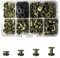 JXPXJMY 80 PCS Chicago Screw Set, Carbon Steel Binding Rivets for Books Leather Ledgers Travel Cases,Size M5*4/6/8/10 mm with Gasket (Bronzer)
