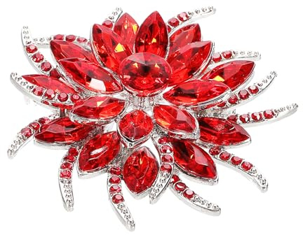 PATIKIL Broche en forme de fleur en strass pour femme, robe, bouquet, manteau, chapeau, sac
